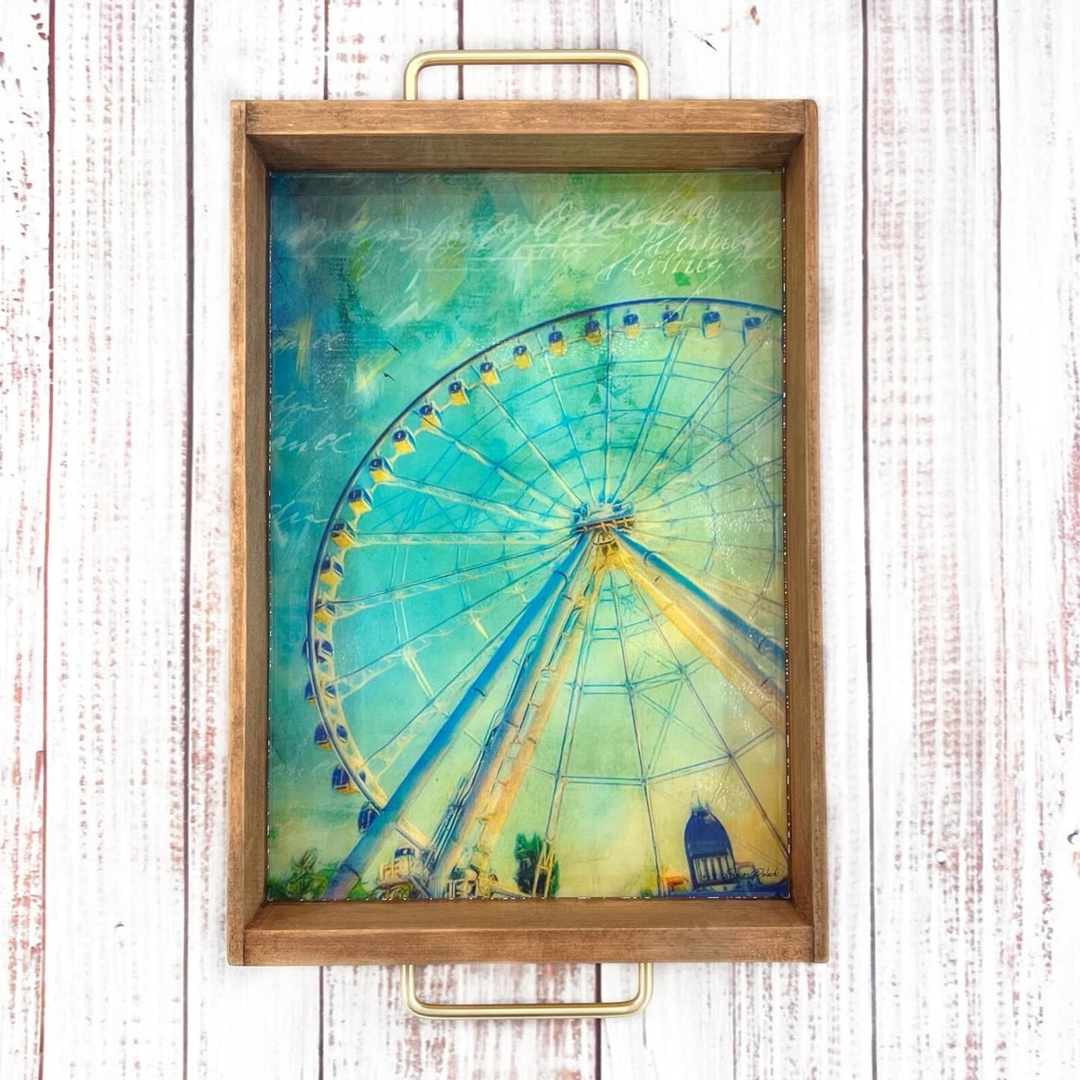La Grande Roue de Montreal Ferris Wheel Handmade Wooden Serving Tray