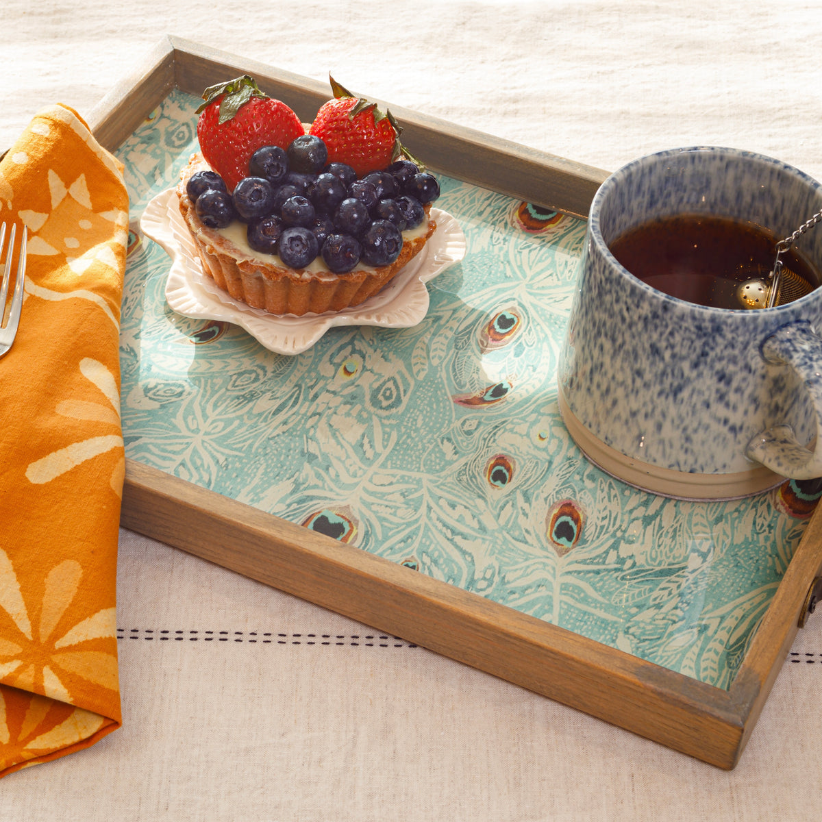 Nature Inspired Barn Swallow Handmade Wooden Serving Tray