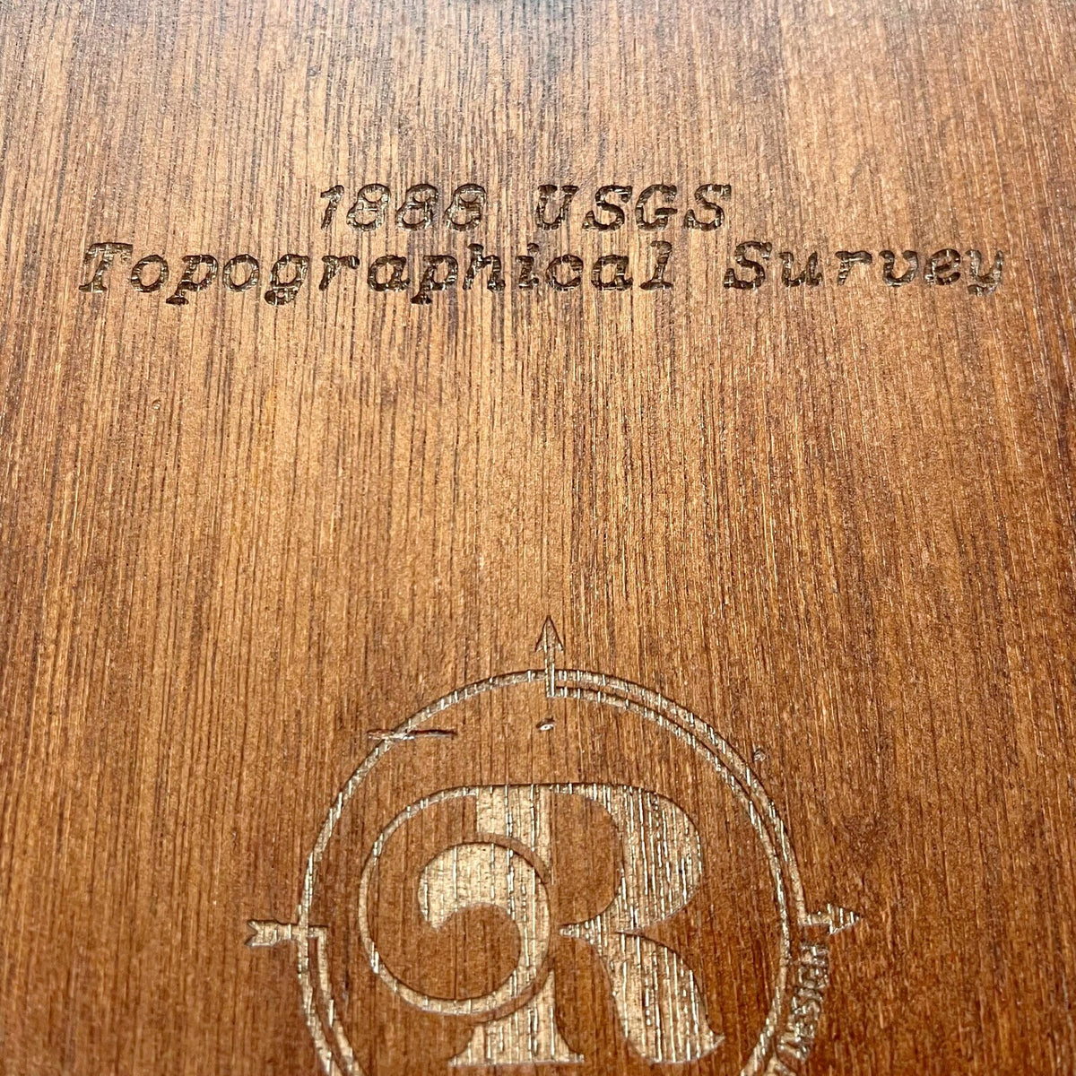 handmade wooden tray with rebecca gilbert design logo
