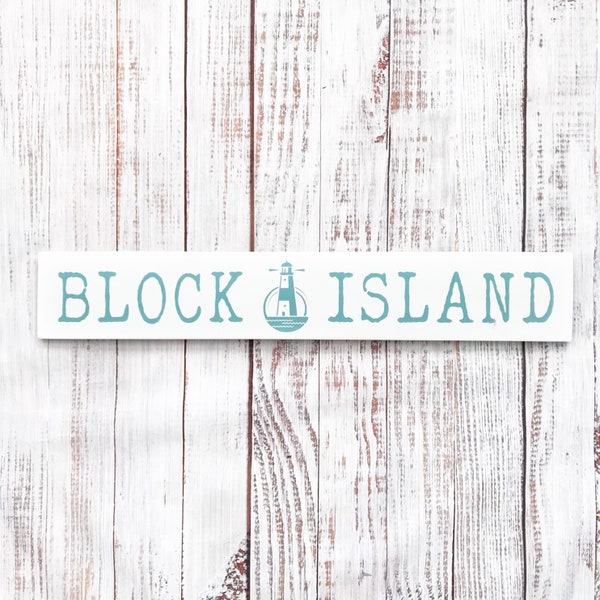 Block Island Wooden Sign | Rhode Island Coastal Decor | Beach House Wall Sign | Nautical Lighthouse Decor | Block Island Gift | Handmade