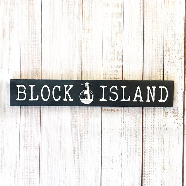 Block Island Wooden Sign | Rhode Island Coastal Decor | Beach House Wall Sign | Nautical Lighthouse Decor | Block Island Gift | Handmade